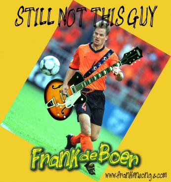 Football player Frank de Boer with a a guitar. Just as unlikely as songwriter Frank de Boer with a football.